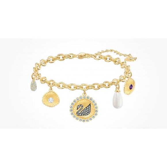 Swarovski Vintage Style Swan Charm Bracelet*Adjustable link*NEW in box - Picture 1 of 4